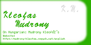 kleofas mudrony business card
